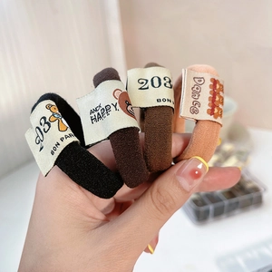 Elastici per Capelli in Spugna Senza Cuciture con Etichette a Orsetto Stile Coreano Carino Scrunchies in Tessuto Donna Accessori