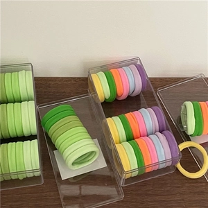 Elastici per capelli arcobaleno macaron sfumati in tessuto spugna ad alta elasticità