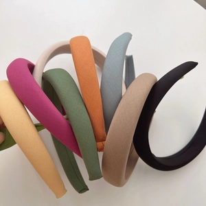Chic padded sponge headbands in various solid colors for high cranial top hair styling