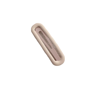 Minimalist matte morandi pink BB hair clip for women with a sleek hollow oval design