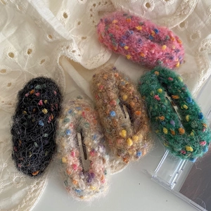 Barrettes à Cheveux Nuage Arc-en-ciel en Peluche Faites Main pour Femmes Jolies Épingles BB Tricotées Douces Accessoires Cheveux