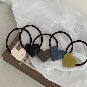 Elastico per Capelli in Acetato a Cuore Vintage Francese Lussuose Lettere d'Oro Fatte a Mano Elastico per Donna Accessori Capelli