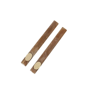 Barrettes à cheveux minimalistes en acétate marbré marron avec plaque métallique