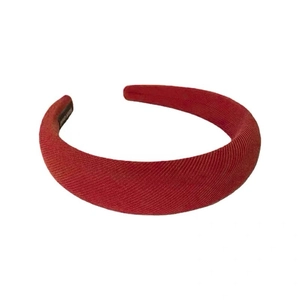 Elegant Christmas red padded headband for women with premium twill fabric texture