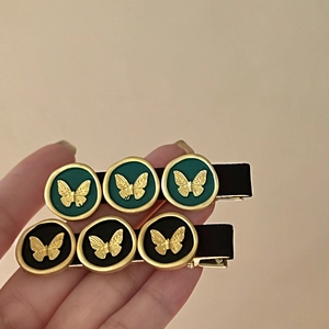 Retro Butterfly Alloy Hair Clip For Women French Vintage Gold Tone Duckbill Side Clip Elegant Bangs Clip Hair Accessories
