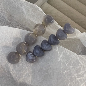 Pinces à Cheveux Bec de Canard en Résine à Motif de Cœur Marbré pour Femmes Filles Style Coréen Couleur Gelée Épingles à Cheveux
