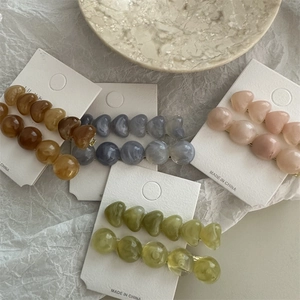 Lot de barrettes à cheveux en forme de cœur effet gelée avec texture marbrée