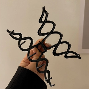 Große schwarze gewellte Haarspange mit Spiral-Design für dickes Haar Styling-Zubehör