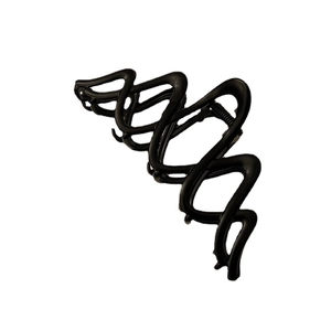 Minimalistische große schwarze Haarklammer mit Wellendesign für dickes Haar Styling