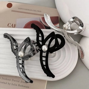 Minimalistischer Metall Haarkrebs Mit Künstliche Perle Große Rutschfeste Legierung Haarklammer Mode Haarspangen Für Damen Kopfschmuck