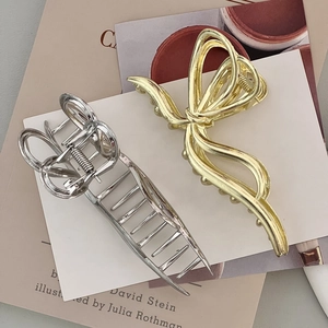 Elegant gold and silver butterfly metal hair claws for women with thick hair set