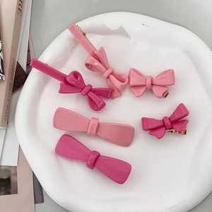 Vijfdelige set roze strik haarspelden in verschillende tinten voor dagelijks gebruik