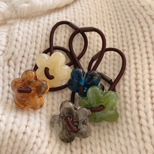 Women Fresh Sweet Flower Scrunchie Simple Resin Floral Hair Tie High Elasticity Hair Rope Daily Styling Hair Accessories