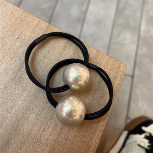 Élastique à Cheveux Élégant avec Grande Künstliche Perle Bande en Caoutchouc Haute Élasticité Accessoires de Coiffure pour Femmes Filles Champagne