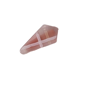 Pink geometric pattern strawberry waffle hair clip in a sweet triangular resin design