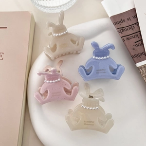 Pinza per Capelli Coniglio in Acetato Stile Coreano Con Künstliche Perle Dolce Pinza con Brillantini Accessorio Decorativo Capelli Donna