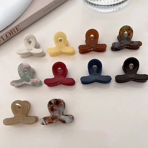 Mini acetate hair claw clips in 10 colors for women's hairstyling accessories