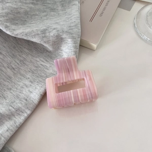Rosafarben gestreifte Acetat-Haarklammer mit Farbverlauf, elegantes Mode-Accessoire