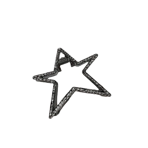 Minimalist black metal star-shaped hair claw clip with hammered texture finish for women