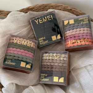 Thickened Elastic Hair Ties For Women Wave Texture High Ponytail Fabric Rubber Bands Boxed Minimalist Elegant Hair Accessories