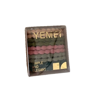Boxed high elasticity wavy hair ties set in assorted low saturation matte colors