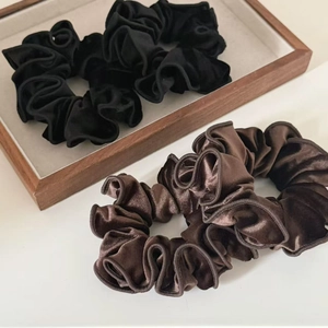 French Minimalist Velvet Scrunchie High Elastic Hair Tie For Women Elegant Piped Edge Ponytail Holder Fashion Hair Accessory