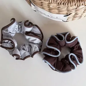 Haargummis Aus Satin Und Stoff Im Koreanischen Stil Mit Kontrastfarbe Elegante Große Haarbänder Handgefertigte Haarschmuck Für Damen
