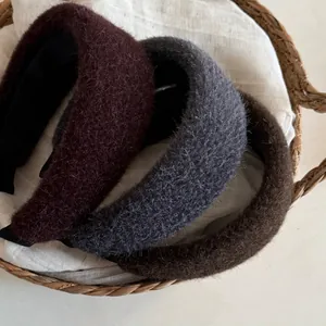 Winter Plush Headband Retro Faux Fur Thickened Wide Side Hair Band Soft Warm High Cranial Top Headwear Women Accessories