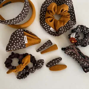 Set Di Mollette Per Capelli In Stile Coreano Con Fiori E Pois Fiocco Elastico Cerchietto In Tessuto Artiglio Per Capelli Retro Per Donna Accessori Moda Capelli