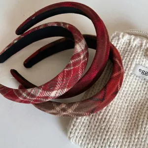 Serre-tête épais en éponge écossais et velours pour accessoires de Noël