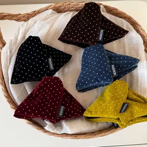 Vintage Velvet Polka Dot Hair Claw Clip Geometric Handmade Fabric Headwear Fashion Hair Styling Accessories For Women