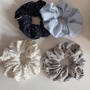 Chouchous en Tissu à Motifs Floraux et Pois Élastiques à Cheveux Confortables pour Femmes Accessoires de Coiffure Élégants