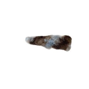 Barrette à cheveux d'hiver en fausse fourrure mélangée marron et gris pour style