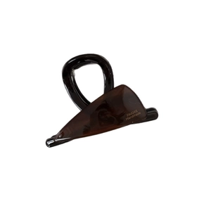 French acetate medium triangle shark hair claw clip in dark brown tortoiseshell finish