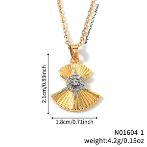 Golden bow pendant necklace with white zircons on a 40 plus 5cm delicate chain