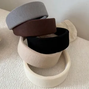Korean Style Ribbed Knitted Wide Headband High Skull Top Padded Hairband Solid Color Simple Fashion Hair Accessories For Women