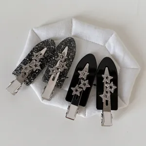 Luxury Acetate Star Hair Clips Rhinestone No Trace Duckbill Clip Pentagram Hairpin Fashion Hair Accessories For Women