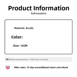 Detailed size information for the 12cm acrylic jelly blue hair claw clip accessory