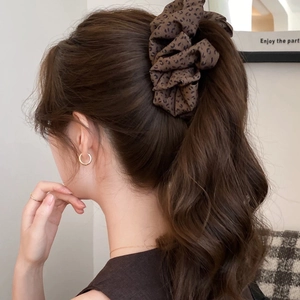 Vintage Leopard Print Pleated Satin Banana Clip For Women Bubble Hair Volume Boosting Vertical Hair Catch Clip Fashion Accessory