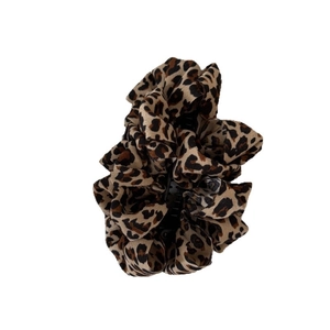 Leopard print bubble pleat hair clip for fluffy ponytail and voluminous styling