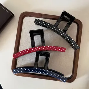 Korean Vintage Acetate Polka Dot Hair Claw Clip Large Shark Clip For Women Elegant Daily Hair Accessory Fastener