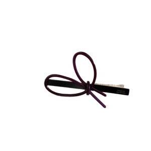 Barrette à cheveux élégante en acétate violet avec gravure France Handmade sur métal