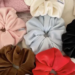 Luxurious Soft Velvet Scrunchies For Women Korean Fashion Hair Ties Solid Color Large Elastic Ponytail Holders Hair Accessories
