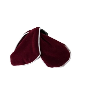 Velvet triangle shark hair claw clip in elegant burgundy with white trim detail