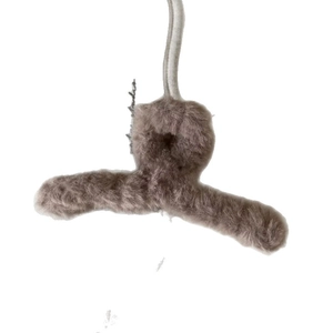 Eleganter Plüsch-Haarclip in Kaffeebraun für Damen, perfekt für herbstliche Hochsteckfrisuren