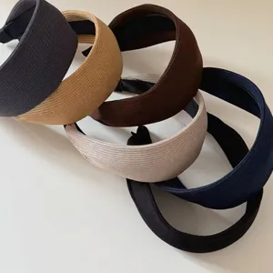 Minimalist wide knitted headband set in six versatile colors for a stylish top head look