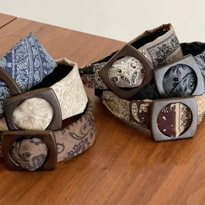 Vintage Paisley Pattern Wide Brim Headband With Square Buckle Bohemian Ethnic Style Hair Hoop For Women Hair Accessories