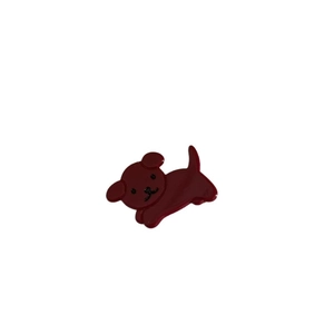 Pince à cheveux chiot en acétate rouge bordeaux, design de chien mignon pour femmes