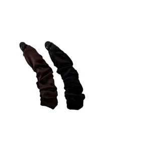 Two-piece set of velvet banana hair clips in black and brown leopard print style