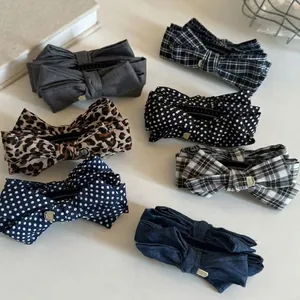 Vintage leopard bow banana clips in various patterns for elegant women hair styling